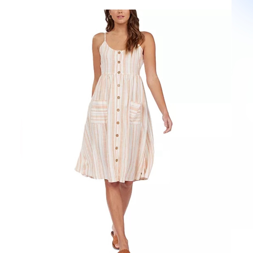 Roxy Glowing Wave Striped Midi Dress